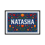Natasha Name Art - Floral Farmhouse personalized wall print for kids