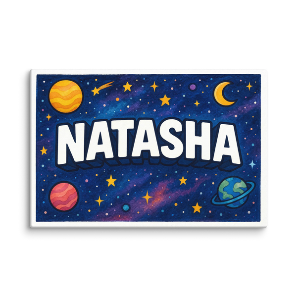 Natasha Name Art - Space Explorers Personalized Wall Art