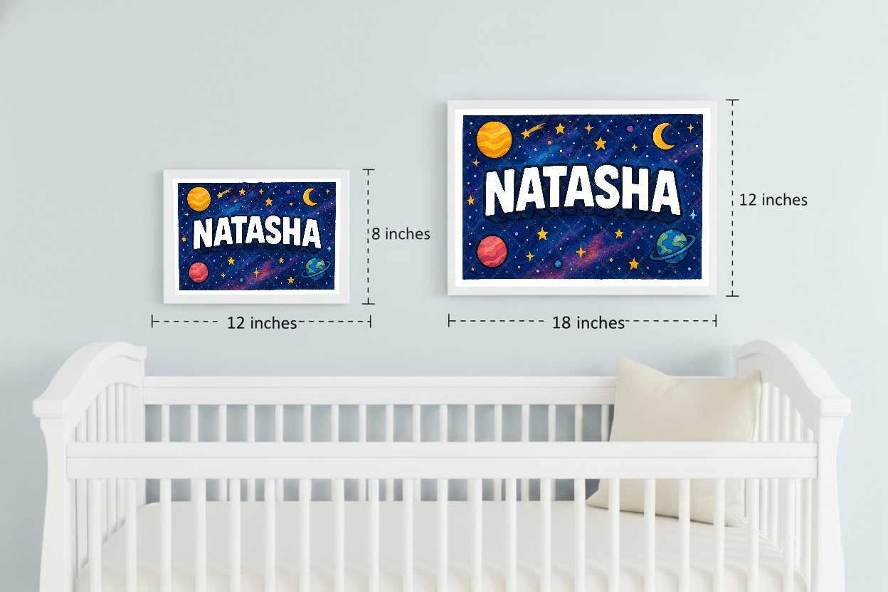 Personalized space name art for Natasha