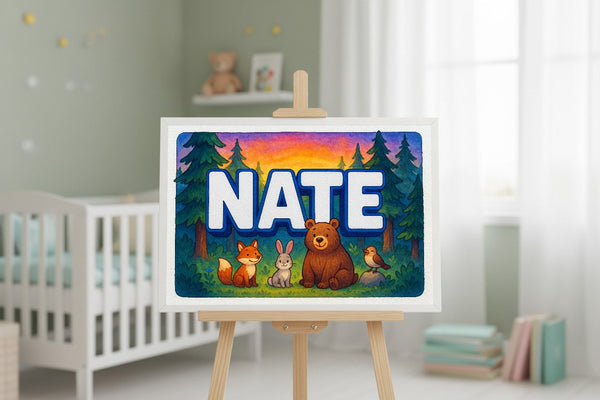 Nate’s Personalized Forest Friends Art
