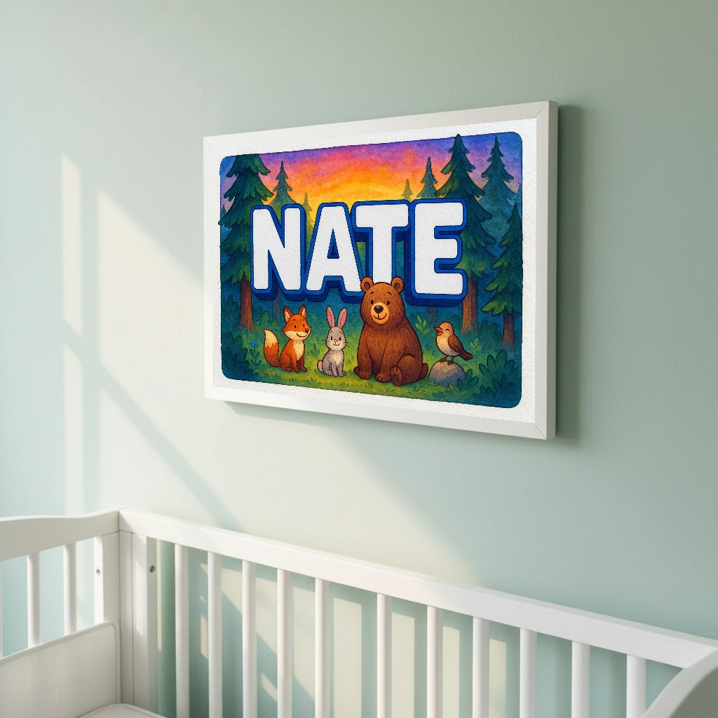 Personalized name art for Nate