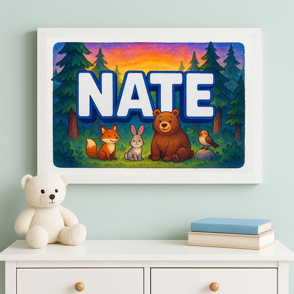 Personalized name art for Nate