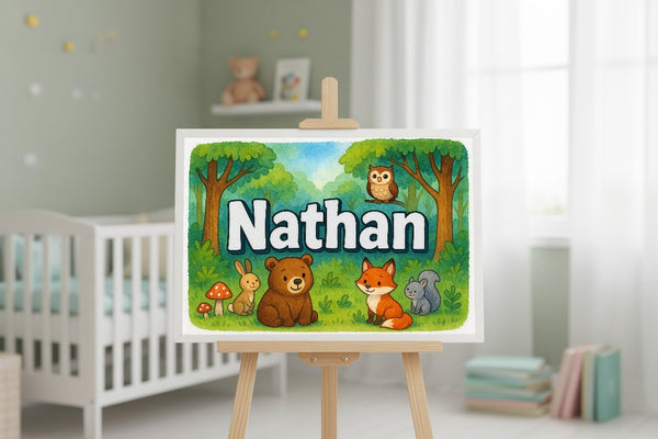 Nathan’s Personalized Forest Friends Art