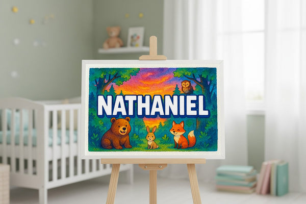 Nathaniel’s Personalized Forest Friends Art
