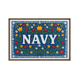 Navy Name Art - Floral Farmhouse personalized wall print for kids