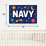 Navy Name Art - Space Explorers personalized wall print for kids
