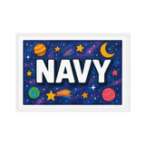Navy Name Art - Space Explorers personalized wall print for kids