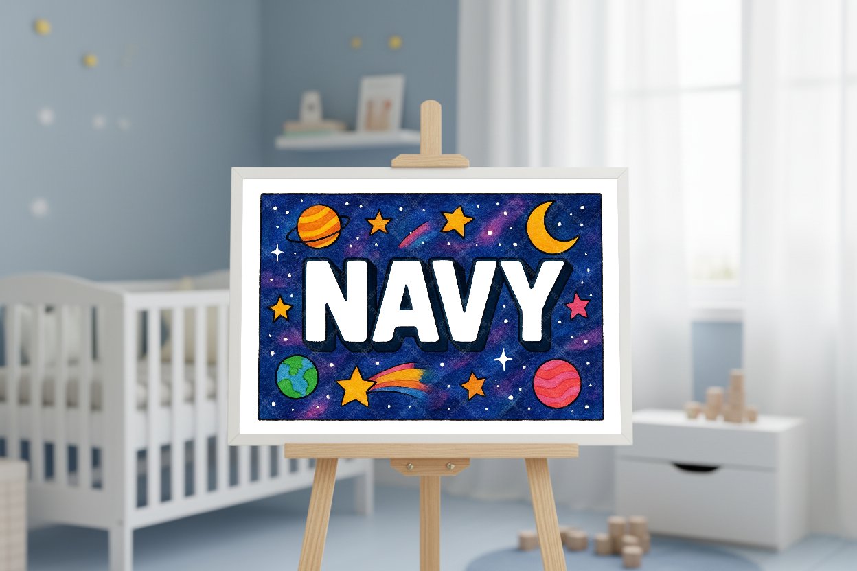 Personalized space name art for Navy