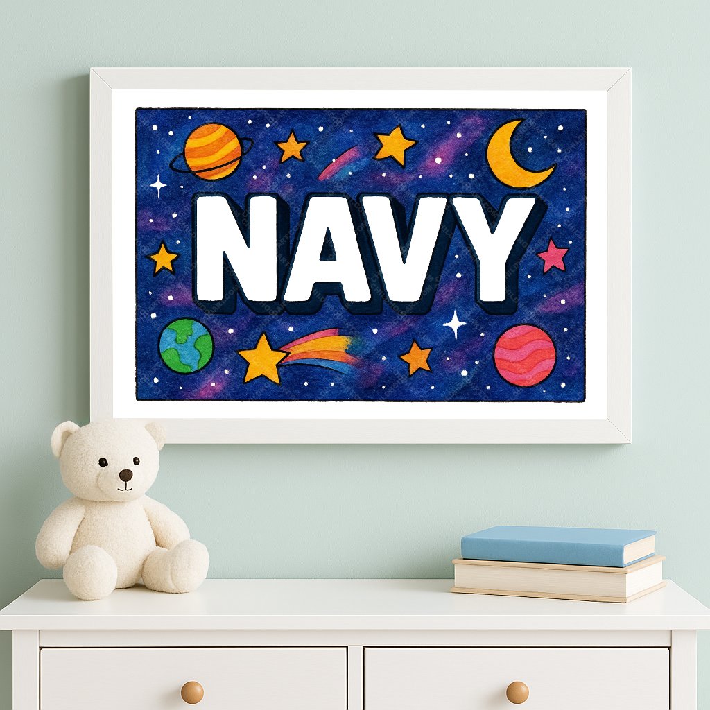 Personalized space name art for Navy