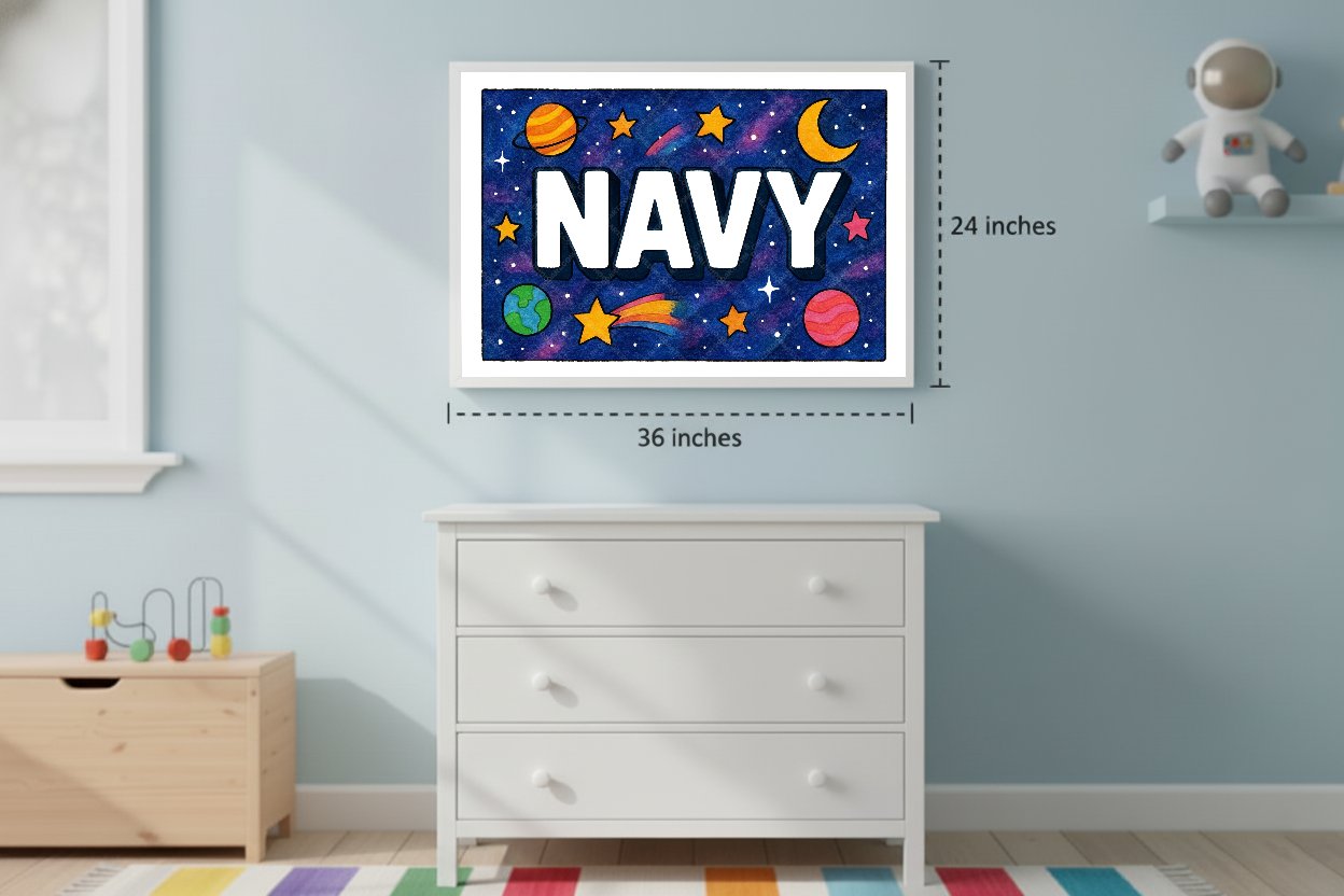Personalized space name art for Navy