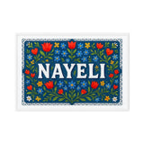 Nayeli Name Art - Floral Farmhouse personalized wall print for kids