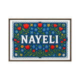 Nayeli Name Art - Floral Farmhouse personalized wall print for kids