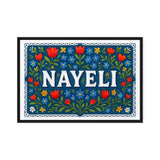 Nayeli Name Art - Floral Farmhouse personalized wall print for kids