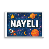 Nayeli Name Art - Space Explorers personalized wall print for kids