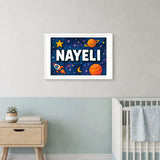 Nayeli Name Art - Space Explorers personalized wall print for kids