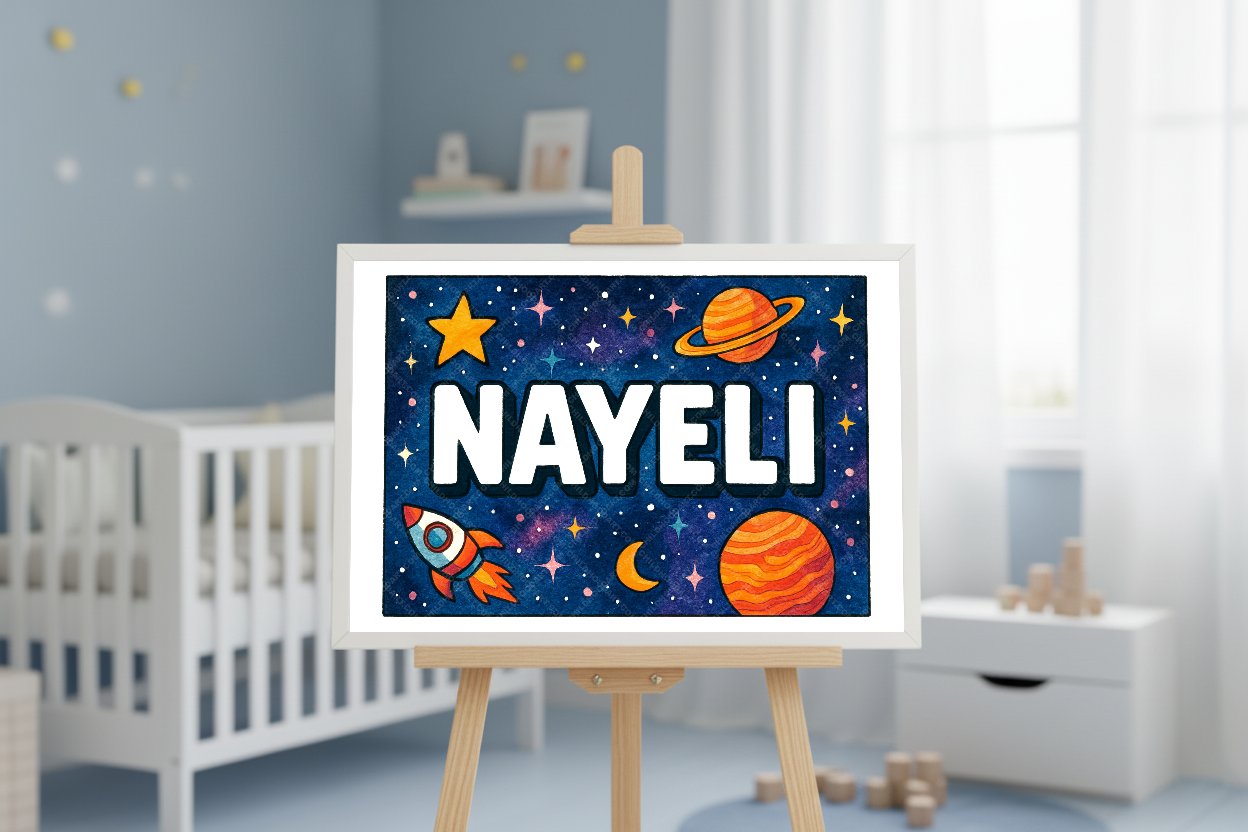 Personalized space name art for Nayeli