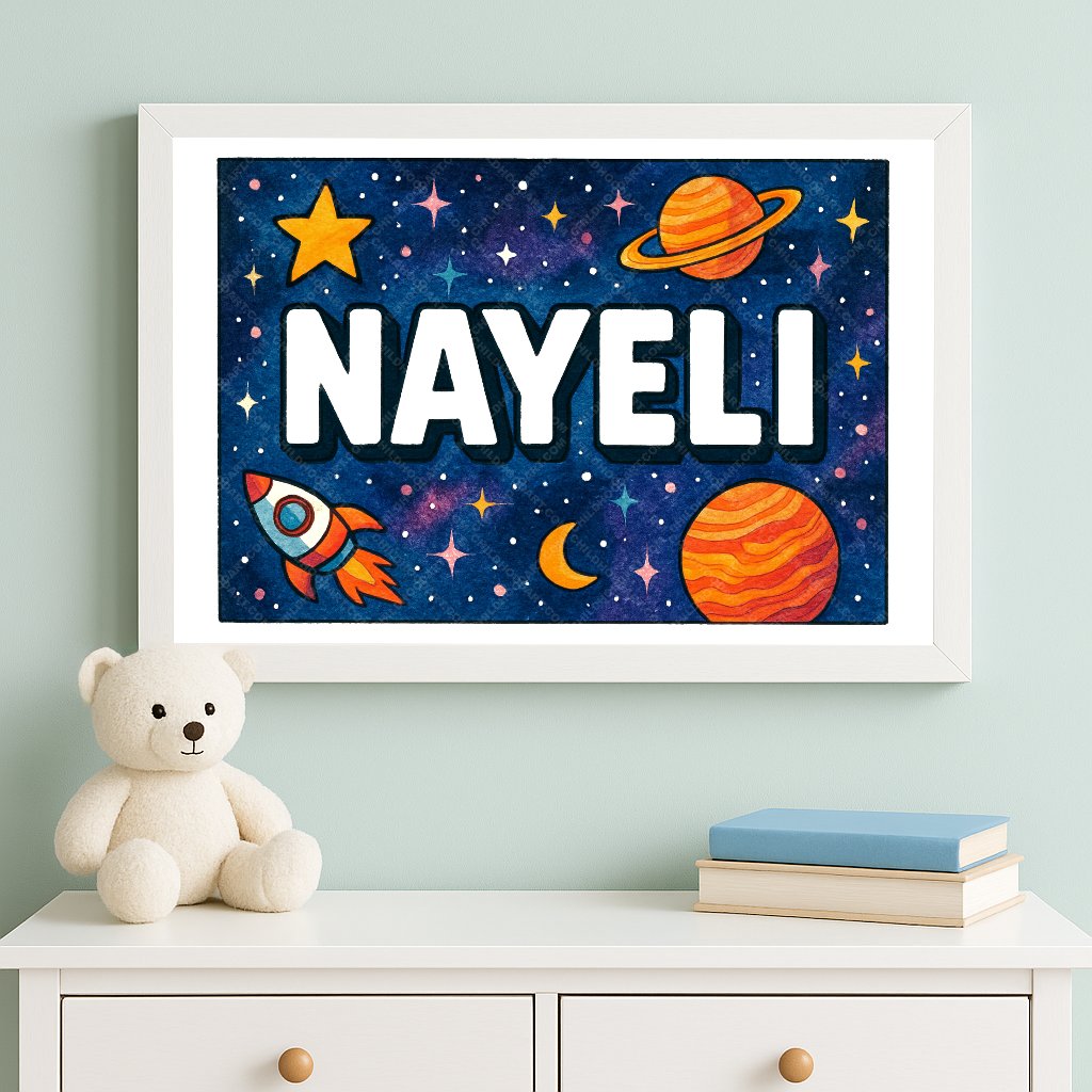Personalized space name art for Nayeli