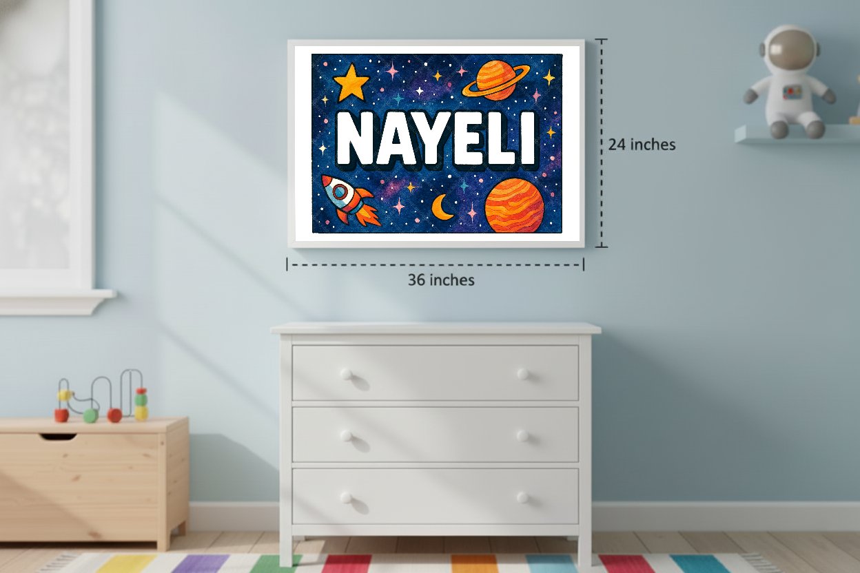 Personalized space name art for Nayeli