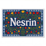 Nesrin Name Art - Floral Farmhouse personalized wall print for kids