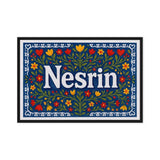 Nesrin Name Art - Floral Farmhouse personalized wall print for kids