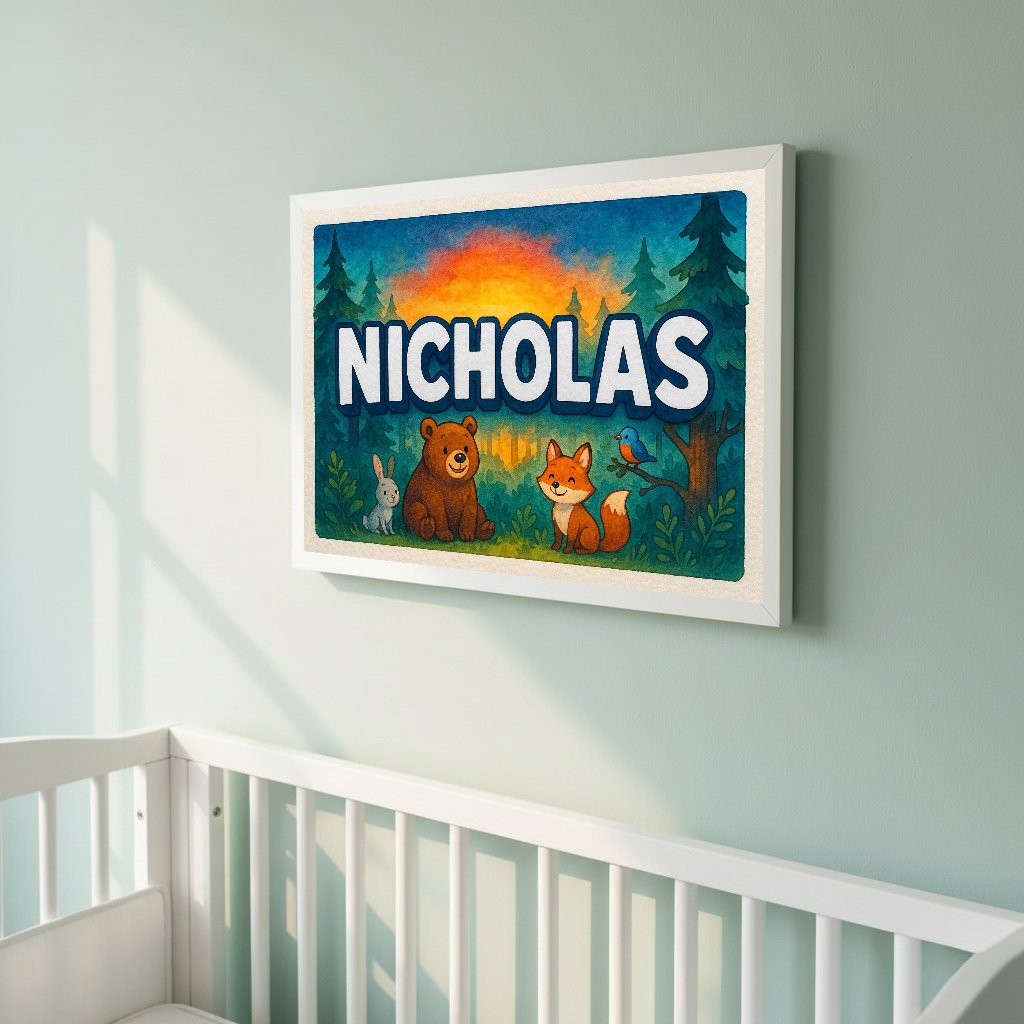 Personalized name art for Nicholas