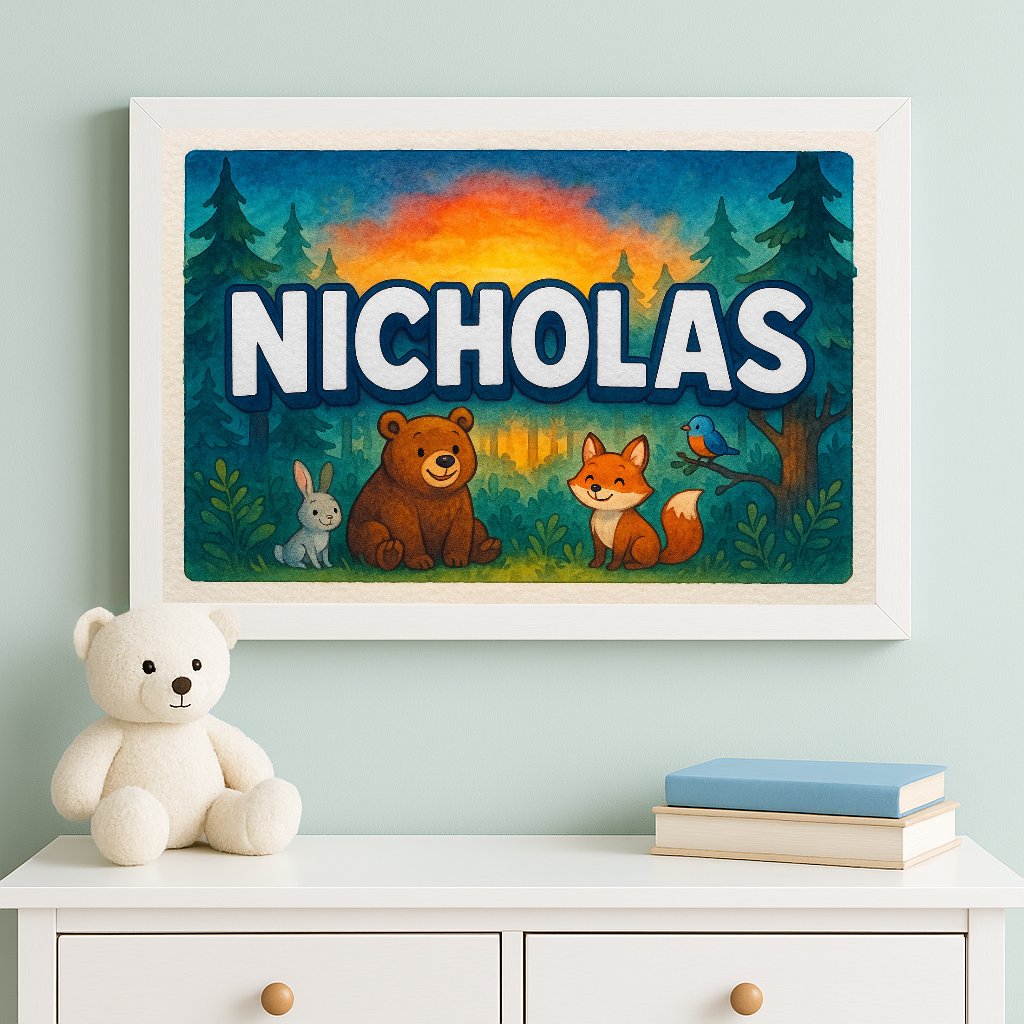 Personalized name art for Nicholas