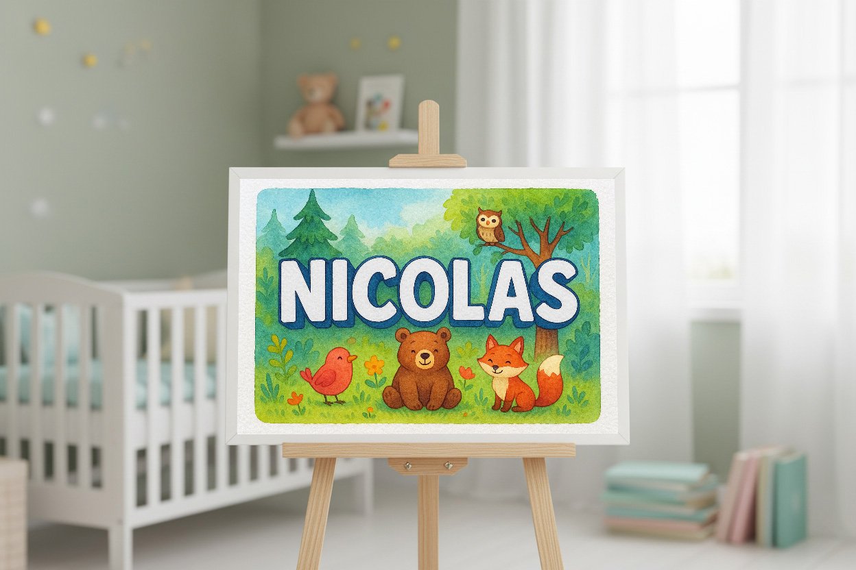 Personalized name art for Nicolas