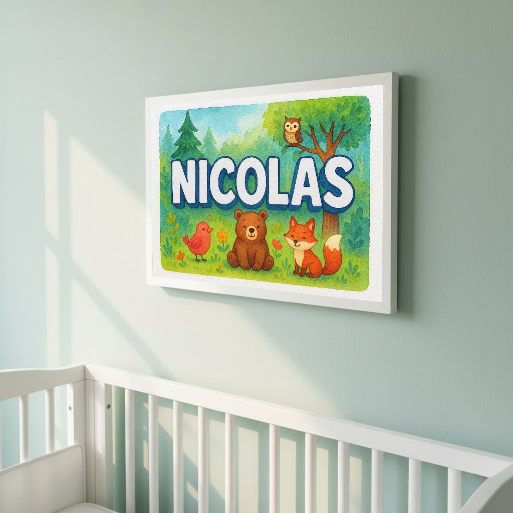 Personalized name art for Nicolas