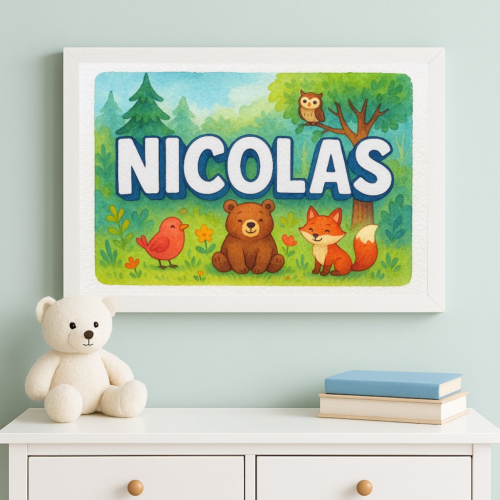 Personalized name art for Nicolas