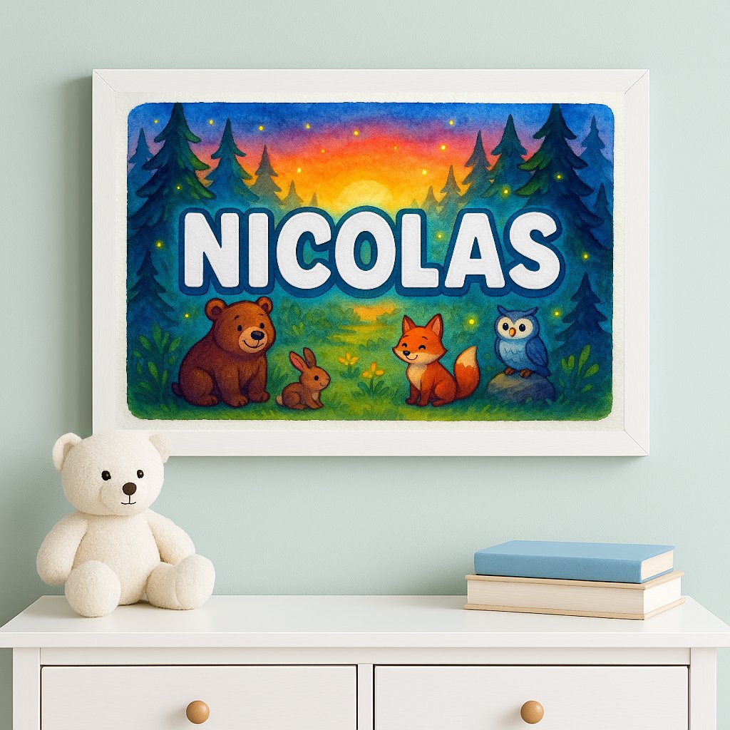 Personalized name art for Nicolas