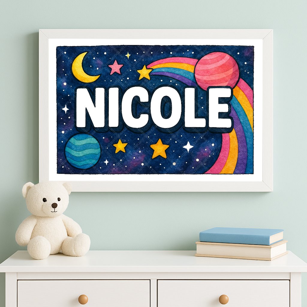 Personalized space name art for Nicole