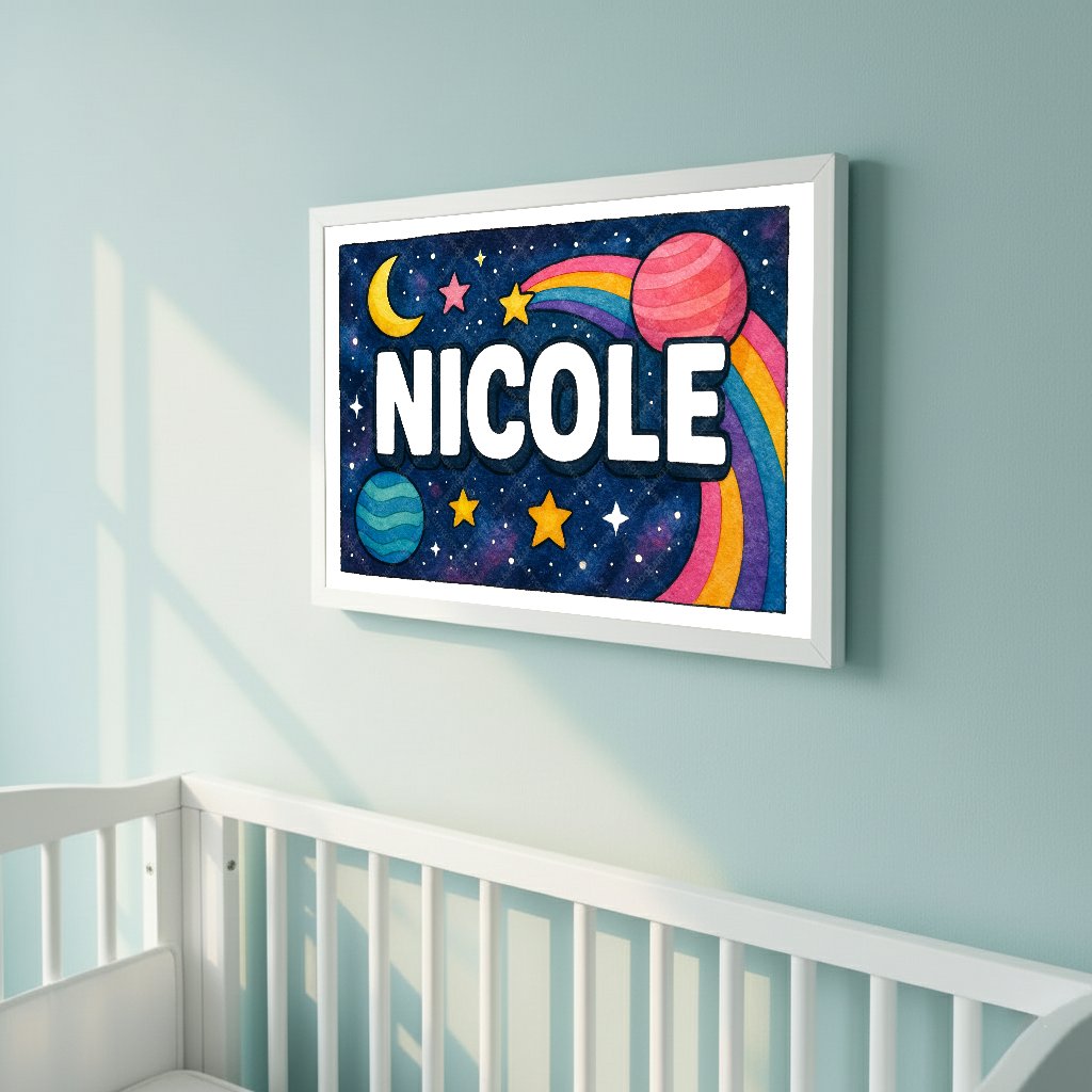 Personalized space name art for Nicole