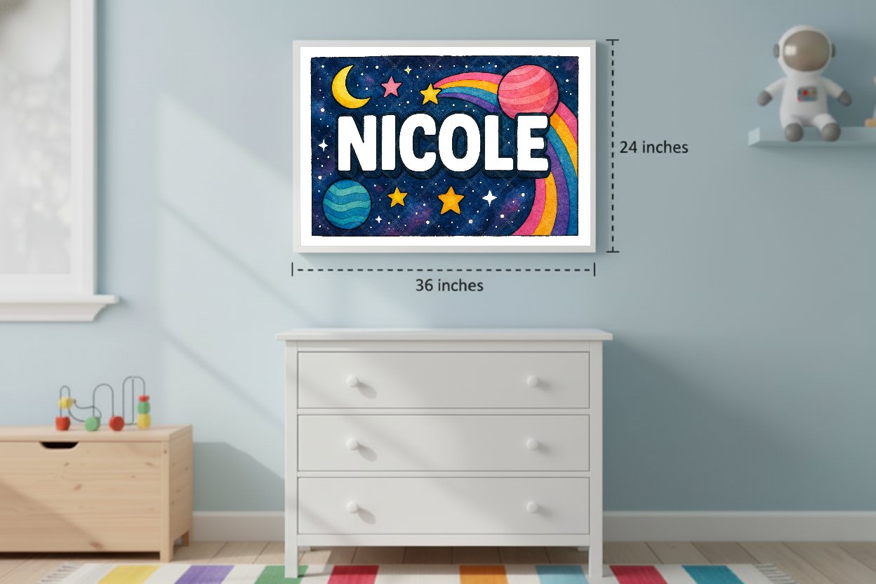 Personalized space name art for Nicole