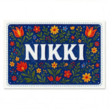 Nikki Name Art - Floral Farmhouse personalized wall print for kids