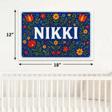 Nikki Name Art - Floral Farmhouse personalized wall print for kids