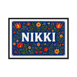 Nikki Name Art - Floral Farmhouse personalized wall print for kids