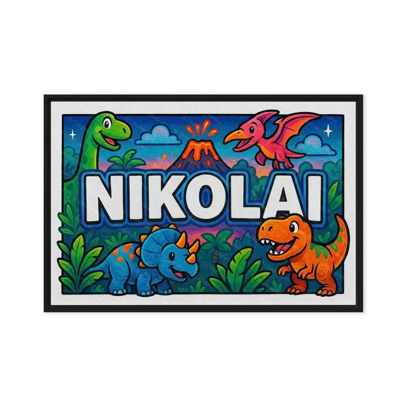 Nikolai Name Art - Dinosaur Adventure personalized wall print for kids