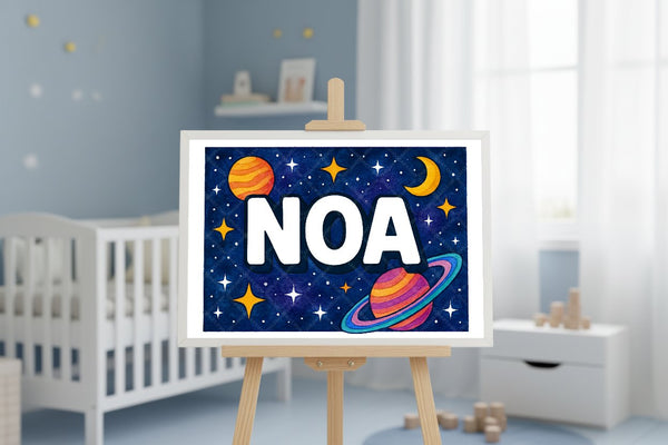 "Noa" Amongst the Stars Personalized Space Artwork