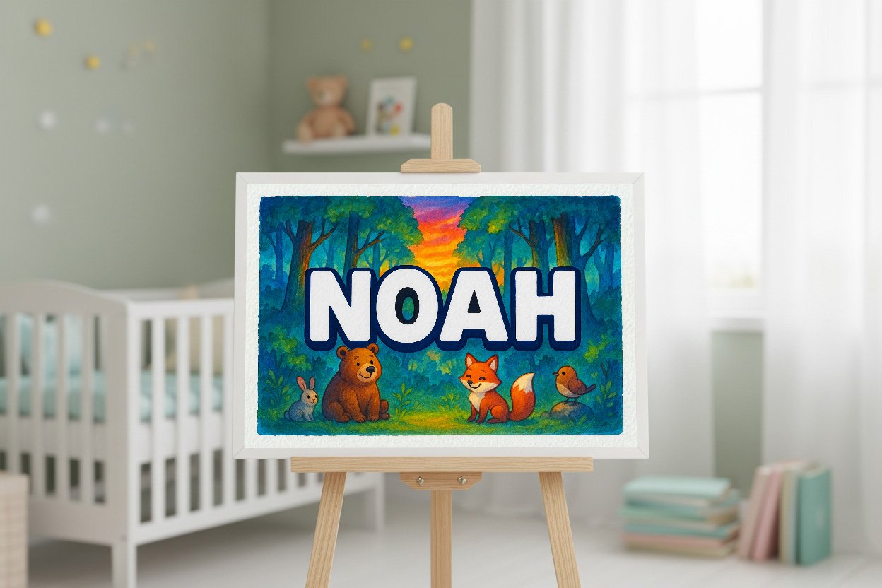Personalized name art for Noah