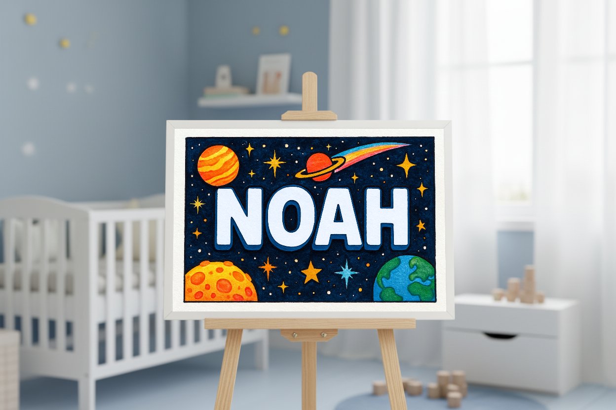 Personalized name art for Noah