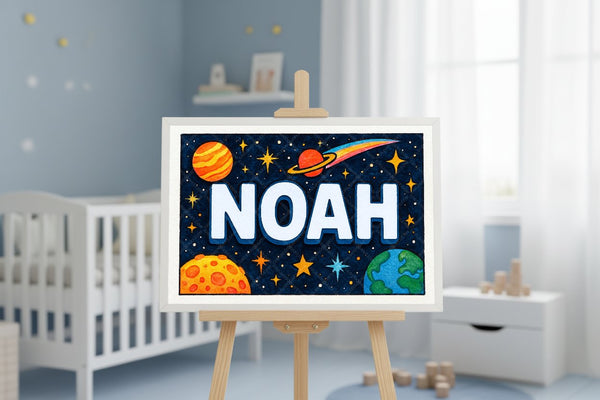 "Noah" Amongst the Stars Personalized Space Artwork