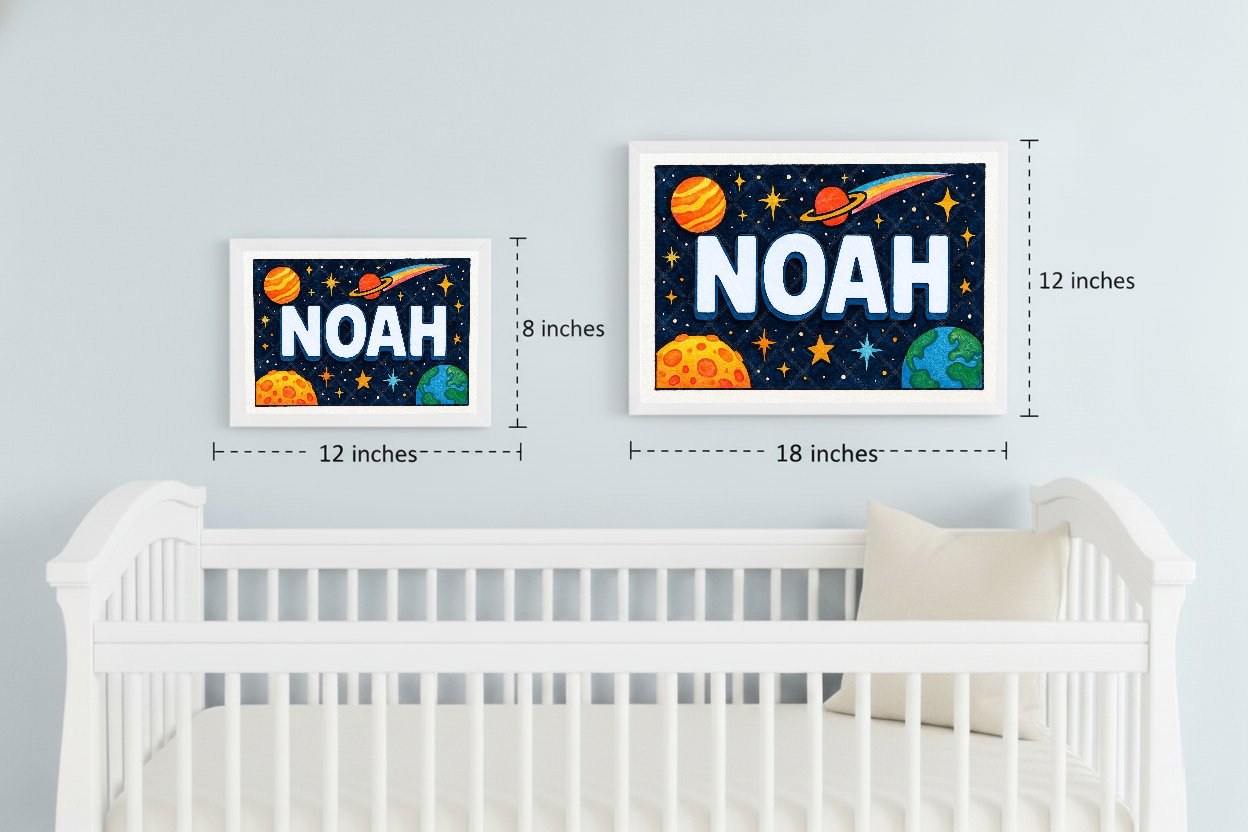 Personalized space name art for Noah