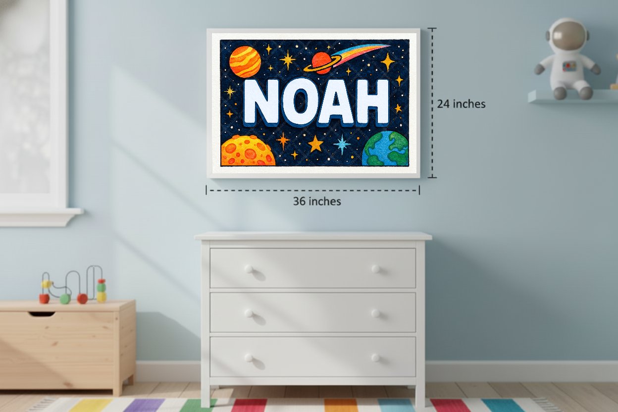 Personalized space name art for Noah