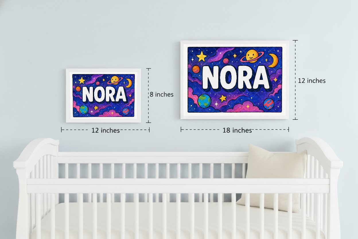 Personalized space name art for Nora
