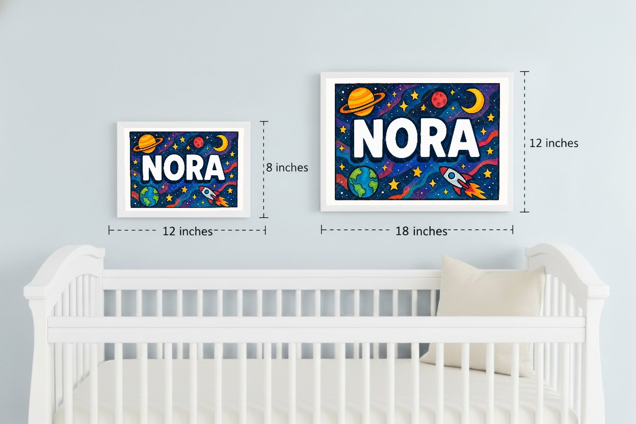 Personalized space name art for Nora