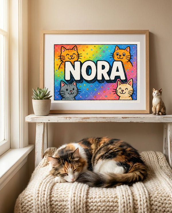 Nora Colorful Cats Art