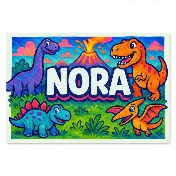 Nora Personalized Dinosaur Art