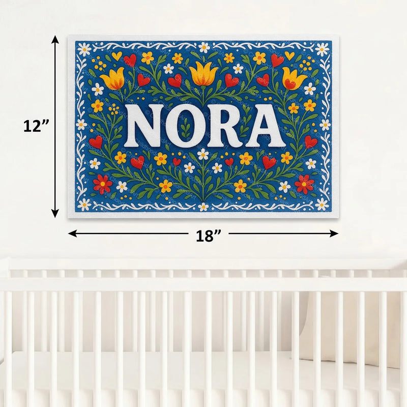 Calm personalized name art for Nora