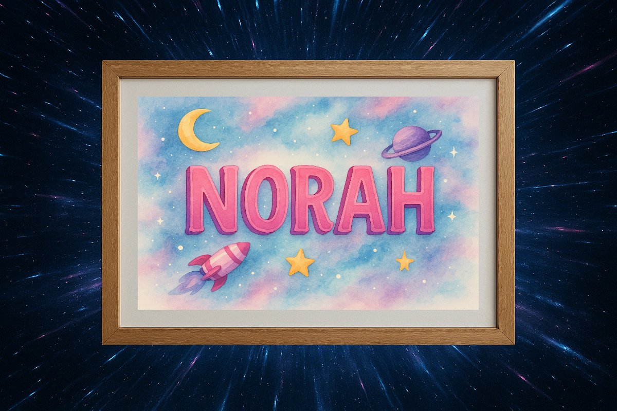Norah Personalized Outer Space Art 1362
