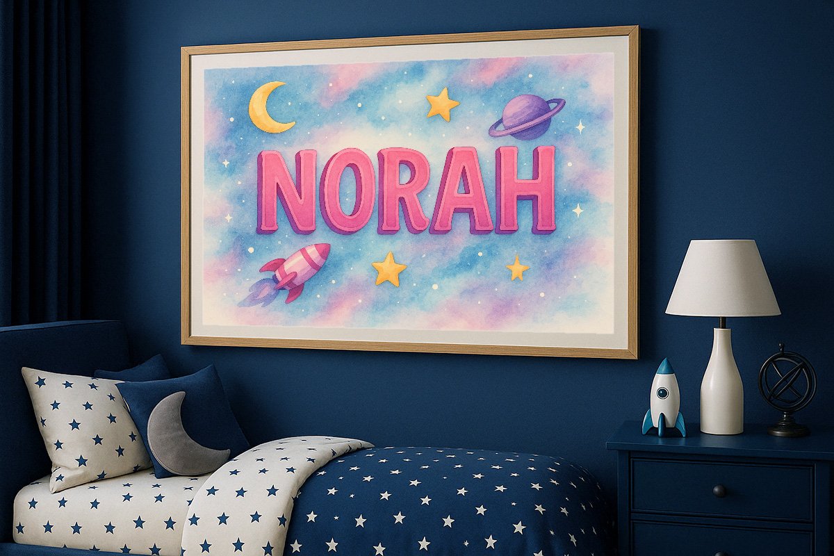 Norah Personalized Outer Space Art 1362